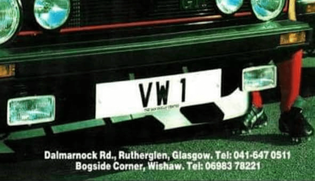 VW 1 Number Plate